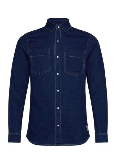 Regular Fit Premium Indigo Twill Washed Shirt Scotch & Soda Navy