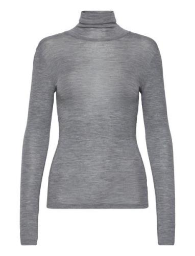 Mscally Roll Neck Long Sleeve Top Minus Grey