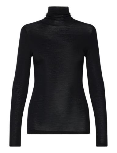 Mscally Roll Neck Long Sleeve Top Minus Black