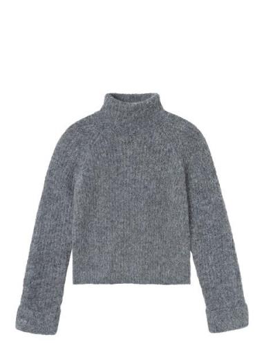 Nlfnulo Ls Short Turtleneck Knit LMTD Grey