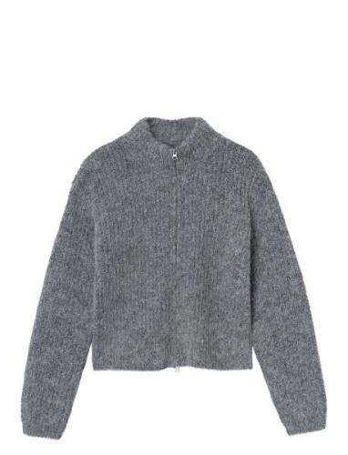 Nlfnulo Ls Short Knit Cardigan LMTD Grey