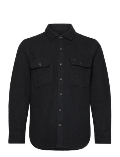 Bowery Textured Twill Overshir Brixton Black