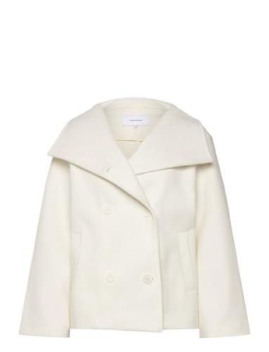 High Neck Short Coat Bubbleroom Cream