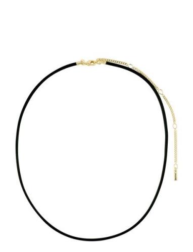 Charm Leather Cord Necklace Pilgrim Black