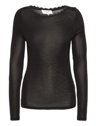 Rwsamber Ls Boatneck W. Lace Rosemunde Black