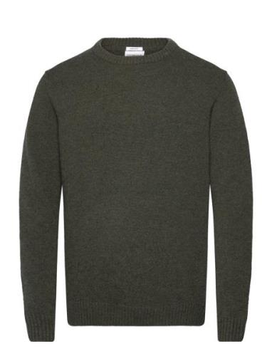 Lambswool O-Neck Knit Lindbergh Khaki