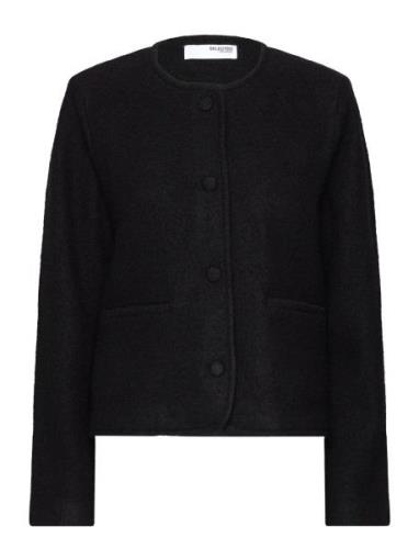 Slfdarla Ls Knit Short Cardigan D2 Selected Femme Black