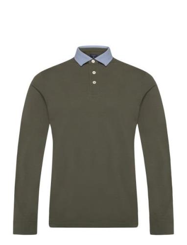 Woven Collar Ls Hackett London Khaki