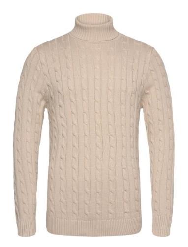 Slhryan Structure Roll Neck W Selected Homme Beige