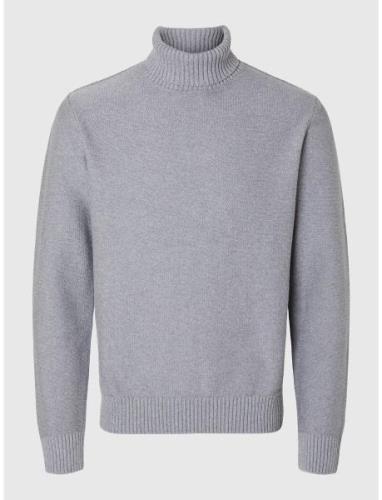 Slhaxel Ls Knit Roll Neck Noos Selected Homme Grey