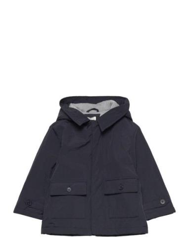 Pockets Hooded Coat Mango Navy