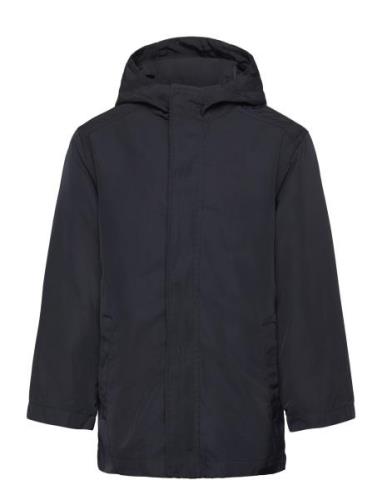 Hooded Water-Repellent Coat Mango Black