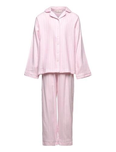 Striped Long Pyjamas Mango Pink