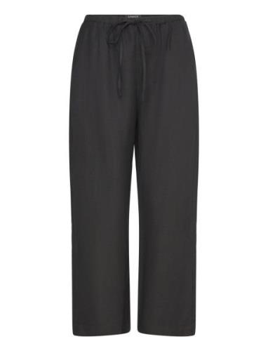 Trousers Bella Linen Cropped Lindex Black