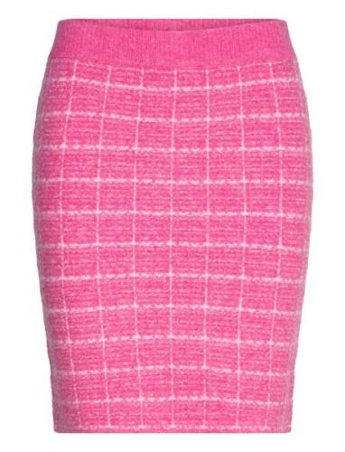 Viaudrey Check Knit Skirt /Ka Vila Pink