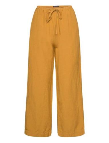 Trousers Bella Linen Cropped Lindex Yellow