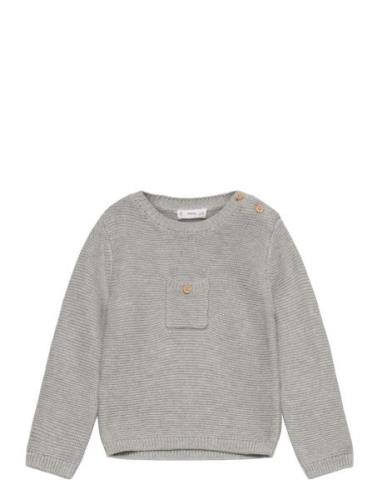 Knit Pocket Sweater Mango Grey