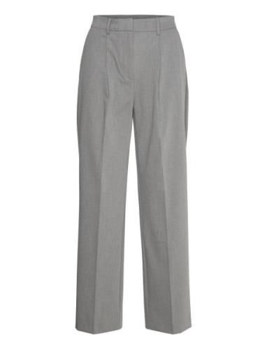 Pleated Straight Fit Trousers Mango Grey