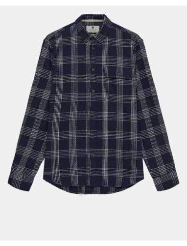 Aklouis Structure Check Shirt Anerkjendt Navy