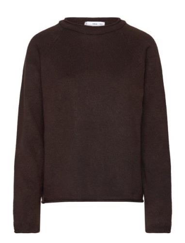 Fine-Knit Wool-Blend Sweater Mango Brown