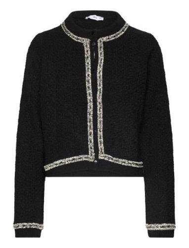 Bicolour Tweed Jacket Mango Black