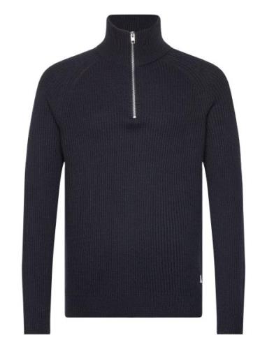 Jjpannel Knit Half Zip Aw24 Jack & J S Navy