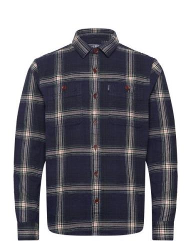 Vintage Check Overshirt Superdry Navy