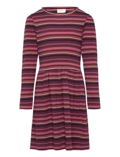 Dress Ls Y/D Rib Minymo Burgundy