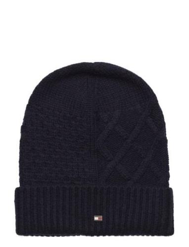 Th Flag Cable Knit Beanie Tommy Hilfiger Navy