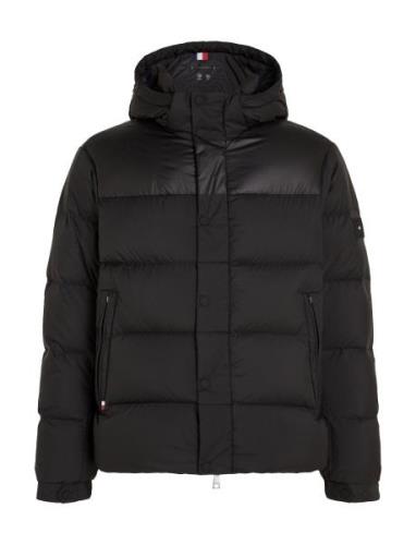 Mix Down Hooded Puffer Jacket Tommy Hilfiger Black