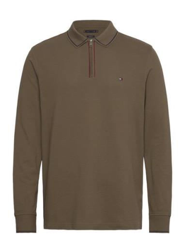 Ls Zip Rwb Detail Reg Polo Tommy Hilfiger Khaki