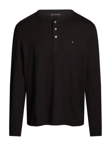 Slub Henley Ls Tee Tommy Hilfiger Black