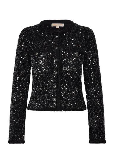 Sequin Pkt Snap Jkt Michael Kors Black