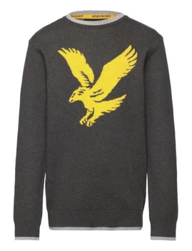 Eagle Intarsia Jumper Lyle & Scott Grey