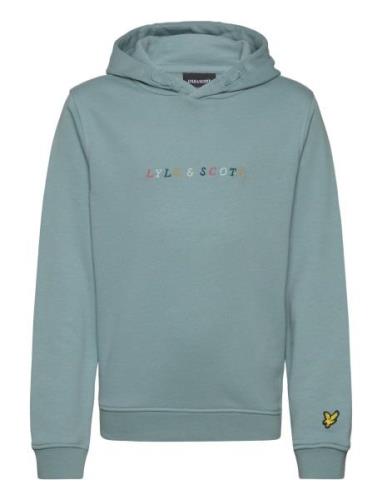 Multi Coloured Embroidery Hoodie Lyle & Scott Blue