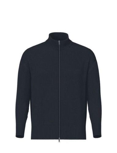 Slhdry Ls Knit Relaxed Full Zip Selected Homme Navy