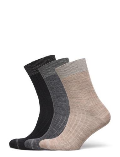 Erina Wool Rib Socks - 3-Pack Mp Denmark Black