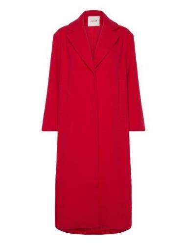 Slrubie Long Coat Soaked In Luxury Red