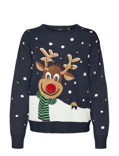 Vmsnowy Deer Ls O-Neck Xmas Vero Moda Navy