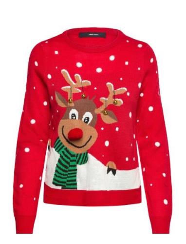 Vmsnowy Deer Ls O-Neck Xmas Vero Moda Red