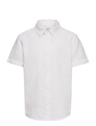 Shirt Ss Linen Cotton Blend Lindex White