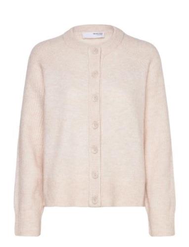 Slfrena Ls Knit Cardigan Camp Selected Femme Cream