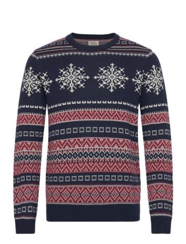 Jjxmas Snowball Knit Crew Neck Jack & J S Navy