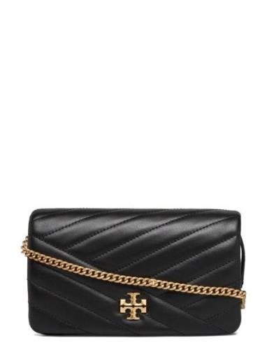 Kira Chevron Chain Wallet Tory Burch Black