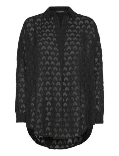 Geo Burnout Popover Shirt French Connection Black