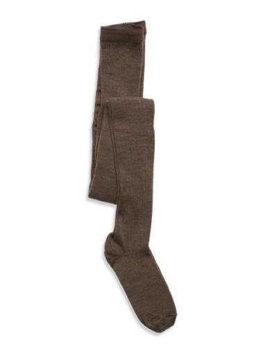 Wool Rib Tights Mp Denmark Brown