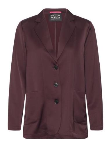 Sb Satin Blazer Scotch & Soda Burgundy