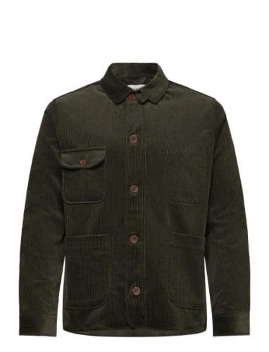 Khaki Cord Chore Jacket Pompeii Green