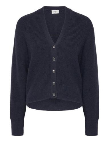 Kyle Cropped Rib Cardigan Dante6 Navy