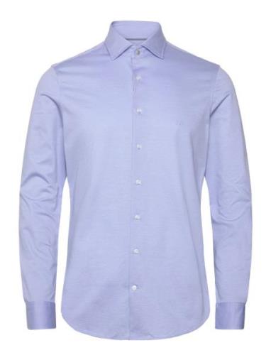 Twill Performance Knit Slim Shirt Michael Kors Blue